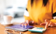 A student works on financial planning.