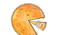 An illustration of a pumpkin pie.