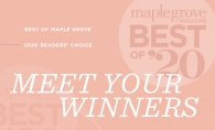 A graphic announcing the Maple Grove Magazine Best of Maple Grove 2020.