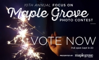 A graphic announcing voting for the 2020 Focus on Maple Grove photo contest.