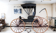 An 1880s buggy on display at the Maple Grove Historical Preservation Society Museum.