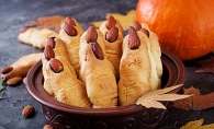 Severed finger cookies, a Halloween party food much like the ones found in "The Gross Cookbook"