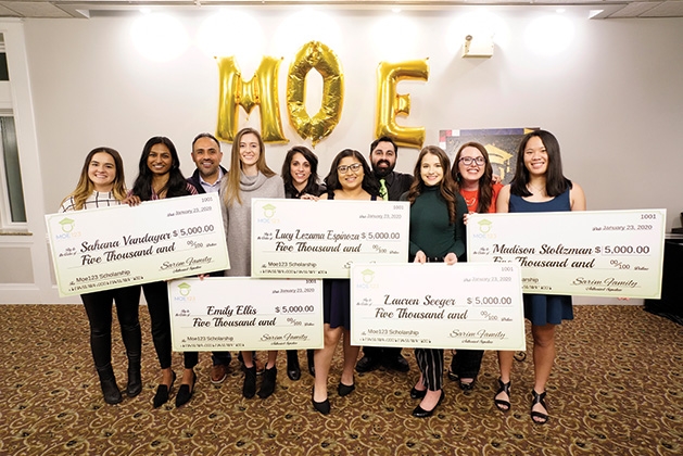 The Moe123 Scholarship Fund Board with its 2020 Moe123 scholars 