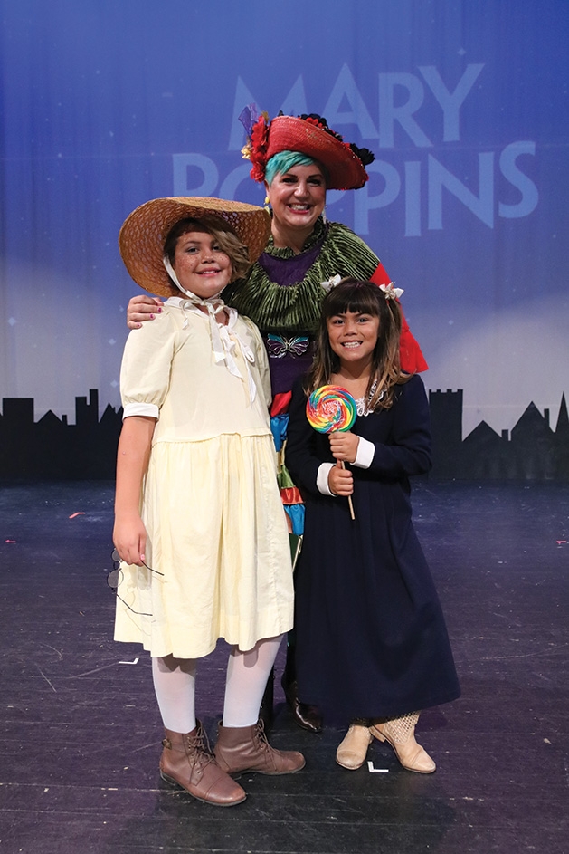  Nina Jonson, Zinnia Jonson and Adella Jonson onstage at Cross Community Players' Mary Poppins