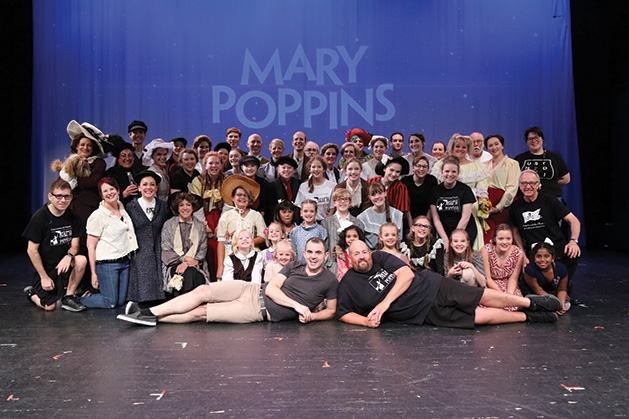 The full cast and crew of Cross Community Players' Mary Poppins