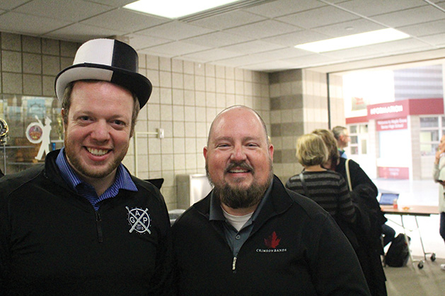 Peter Buhler and Paul Terry at the Maple Grove Senior High SongBlast fundraiser.