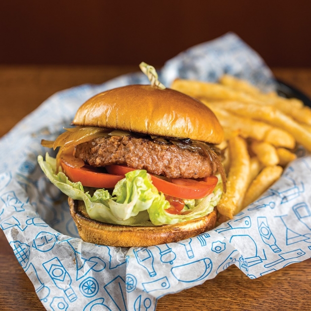 Plant based burger from 3 Squares Restaurant