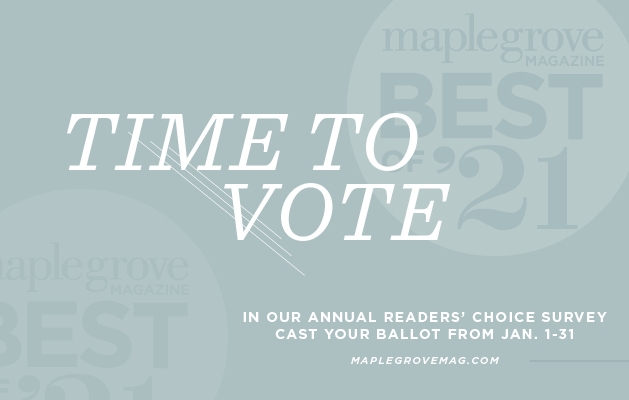 A graphic announcing the Best of Maple Grove 2021 contest.
