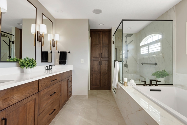 Bathroom designed by Belle Kitchen.