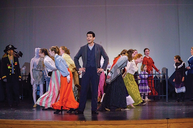  James Vair and the ensemble onstage at Cross Community Players' Mary Poppins