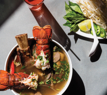 A bowl of seafood Pho from Lotus Restaurant in Maple Grove.