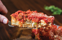 Rosati's deep dish Chicago style pizza